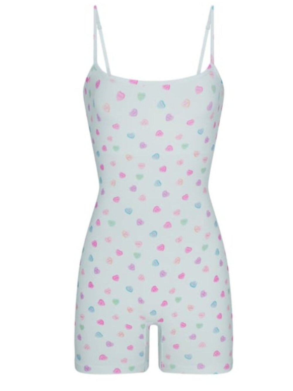 SKIMS Soft Lounge Scoop Onesie Cloud Candy Heart Print NWT XL